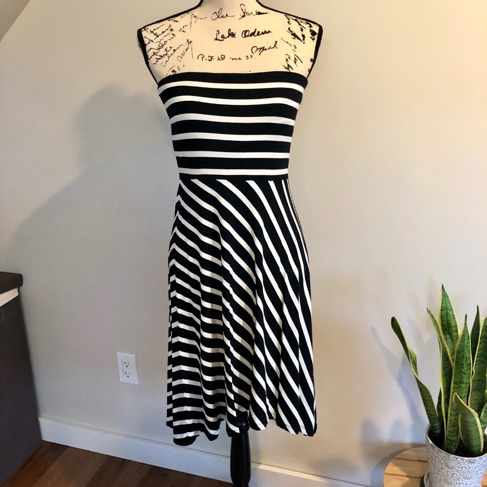 LOFT High-low Strapless Dress